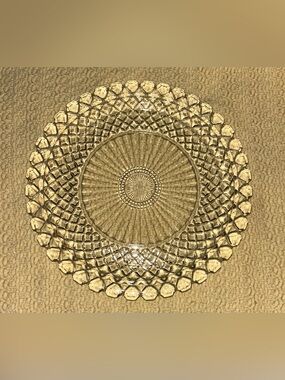 Vintage: Clear Pressed Glass Serving Plate/Plant Tray